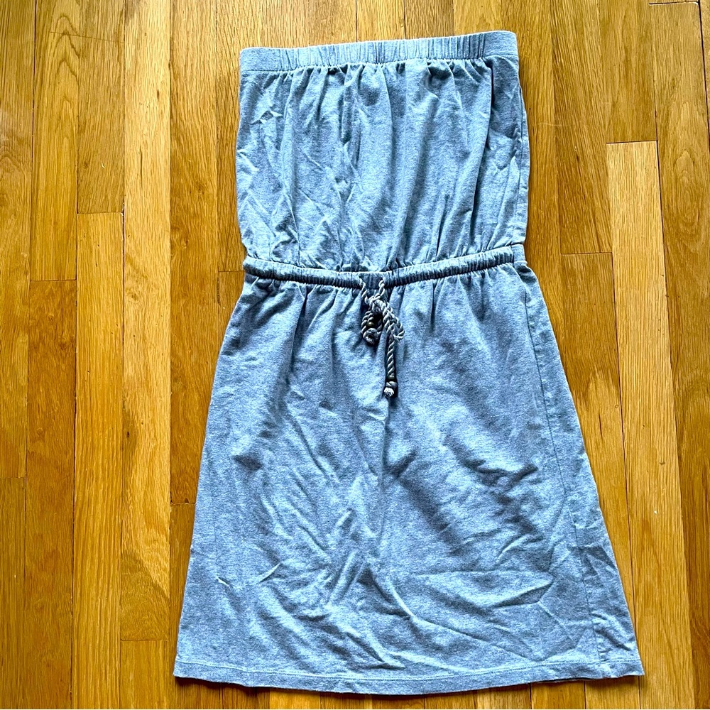 Grey Strapless Jersey Dress